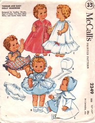 2349 MCCALLS 1959 UNCUT 23''-25'' BABY COAT HAT NITIE ROBE UNDIES PATTERN
